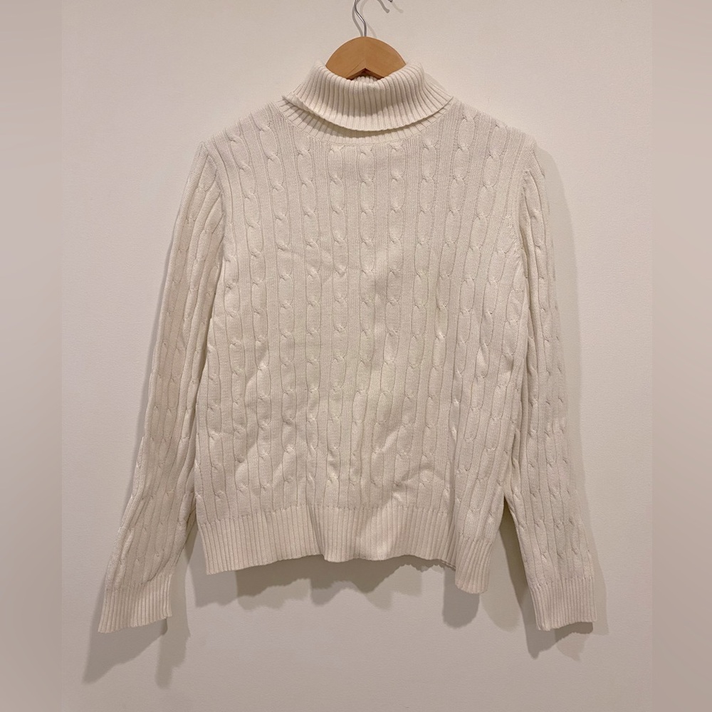 ST JOHNS BAY cable knit turtleneck sweater